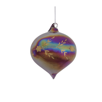 Iridescent Etched Glass Ornament (Set of 6)