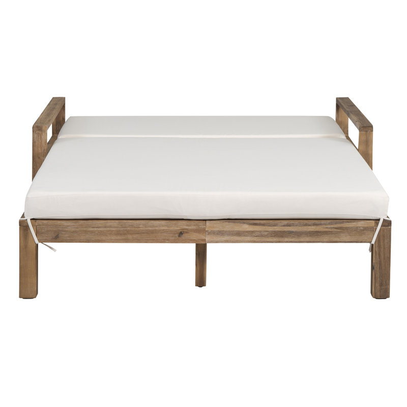 Outdoor Chaise Lounge With Double Seats, Beige