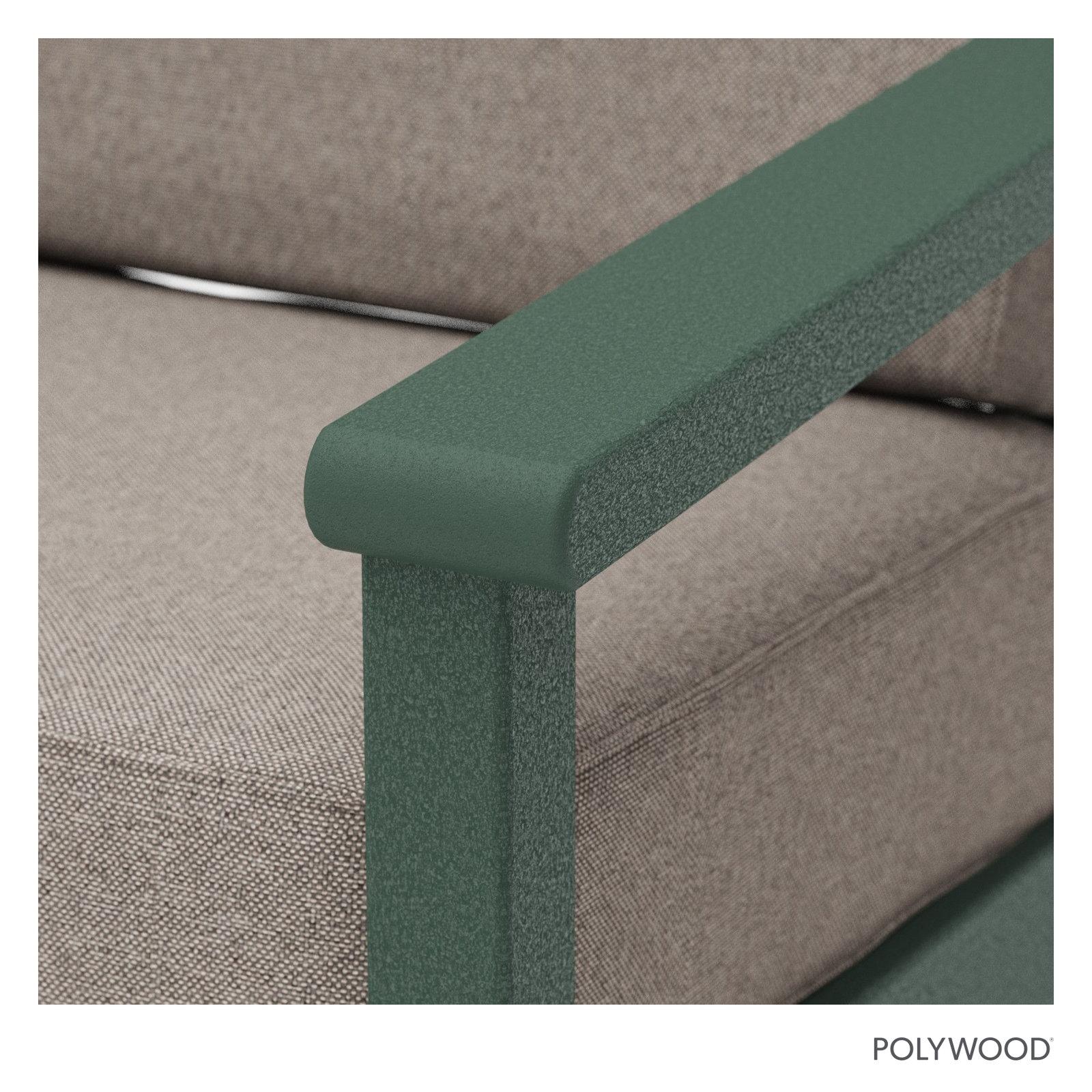 POLYWOOD® Harbour 75" Sunbrella® Patio Sofa, Weathered Tweed, Green