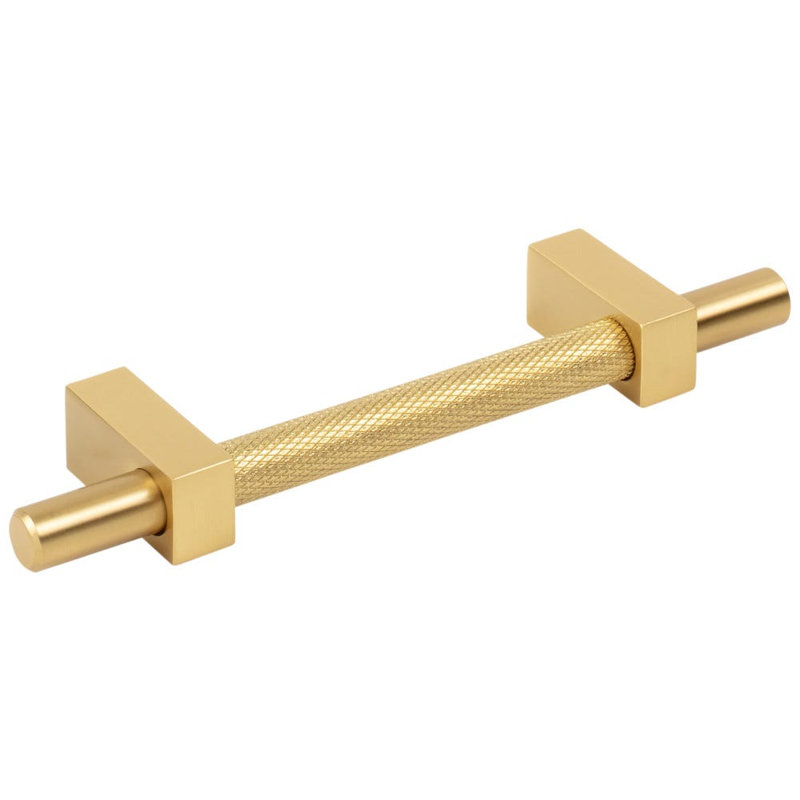 Larkin 3 Knurled Center Bar Pull, Brushed Gold, 3 3/4"