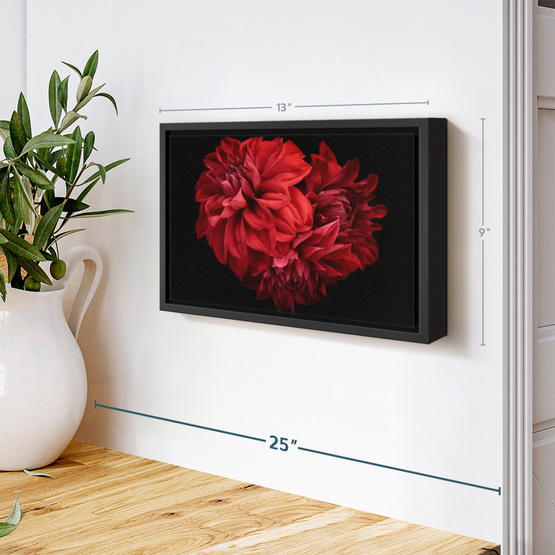 Blooming Red Dahlia Canvas Print, 9" H x 13" W