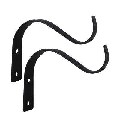 2 Pack Iron Wall Hooks For Hanging Plants Lanterns Plants Hanger Fence Metal Bracket For Hanging Feeders Wind Chimes 4.5 Inch