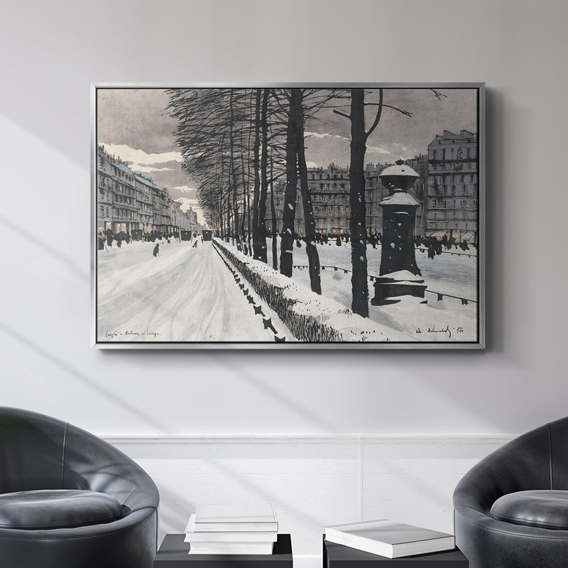 Paysage rétro - CCL XXI, H 25 po x l 37 po x P 2 po, Toile avec cadre flottant noir