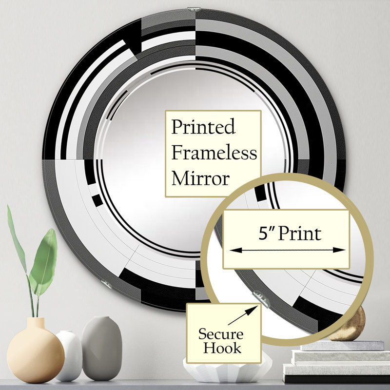 Beid - Miroir mural moderne rond, 24 po x 24 po