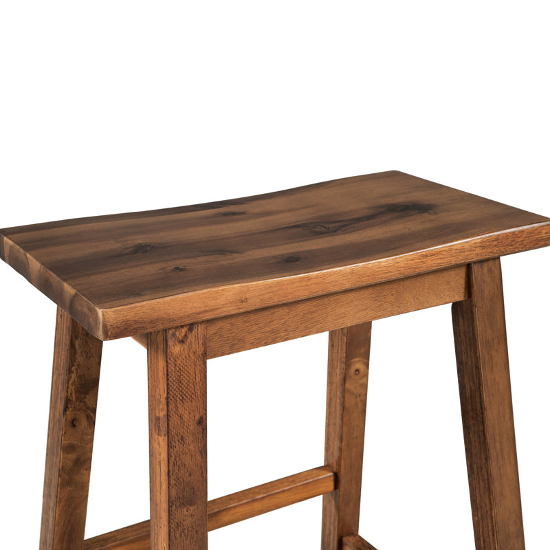 Counter Height Stools, Space Saving Option, Walnut Rustic Dining Stools - 2 Units, Walnut,