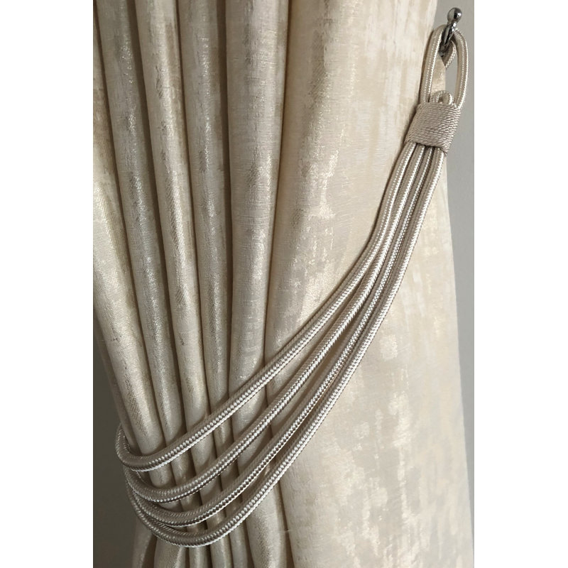 Lily Single Rope Curtain Tieback, Cream