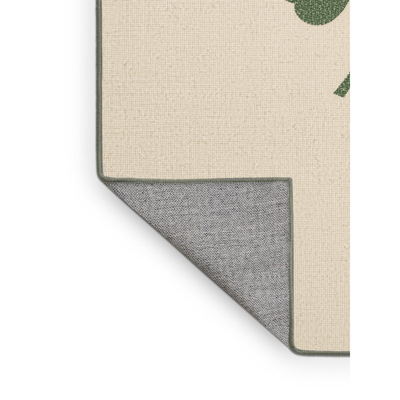 Machine Washable Dyal St Patties Modern & Contemporary Abstract Rug in Beige – SageGreen Binding, 7x10