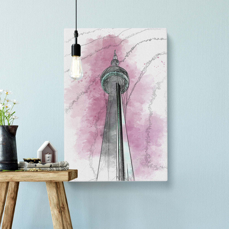 CN Tower In Toronto Canada Abstract Art - Wrapped Canvas, 76cm H x 50cm W x 3cm D
