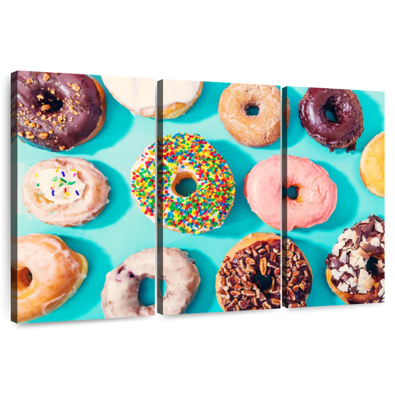 Yarlin Doughnuts On Teal, 42" H x 65" W
