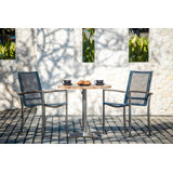 Avanti Outdoor 3 - Piece Teak Stainless Steel Bistro Set