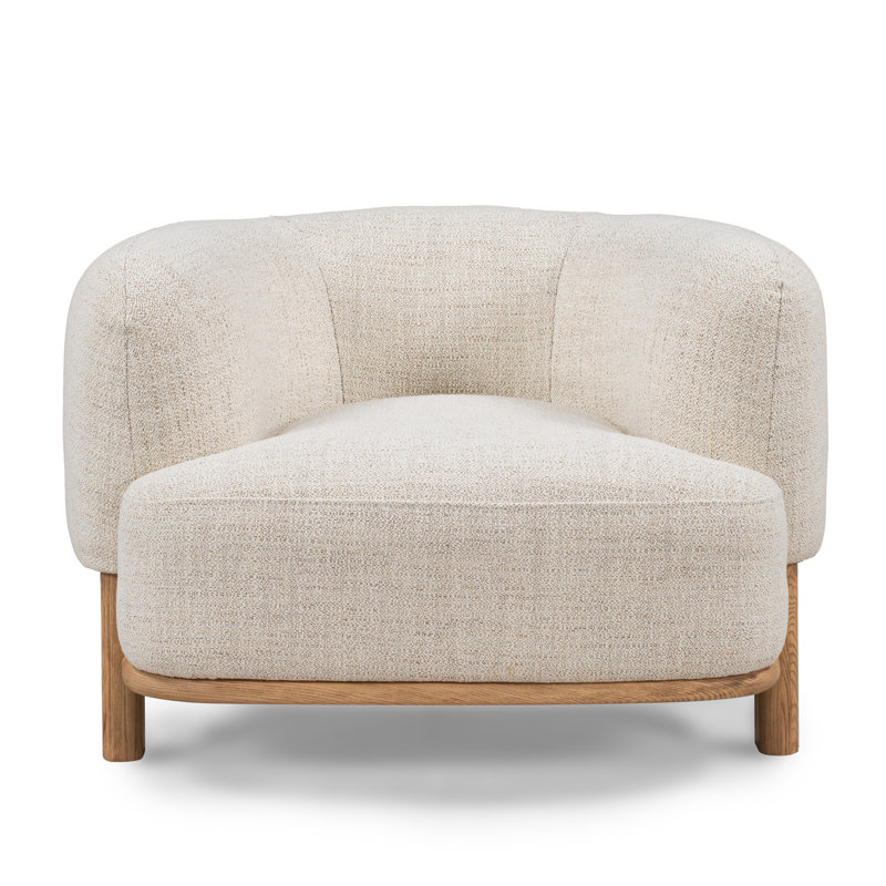 Fauteuil demi-tonneau Moris, Crème