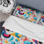 Ensemble de housse de couette géométrique rose et bleu Mid-Century-153210778