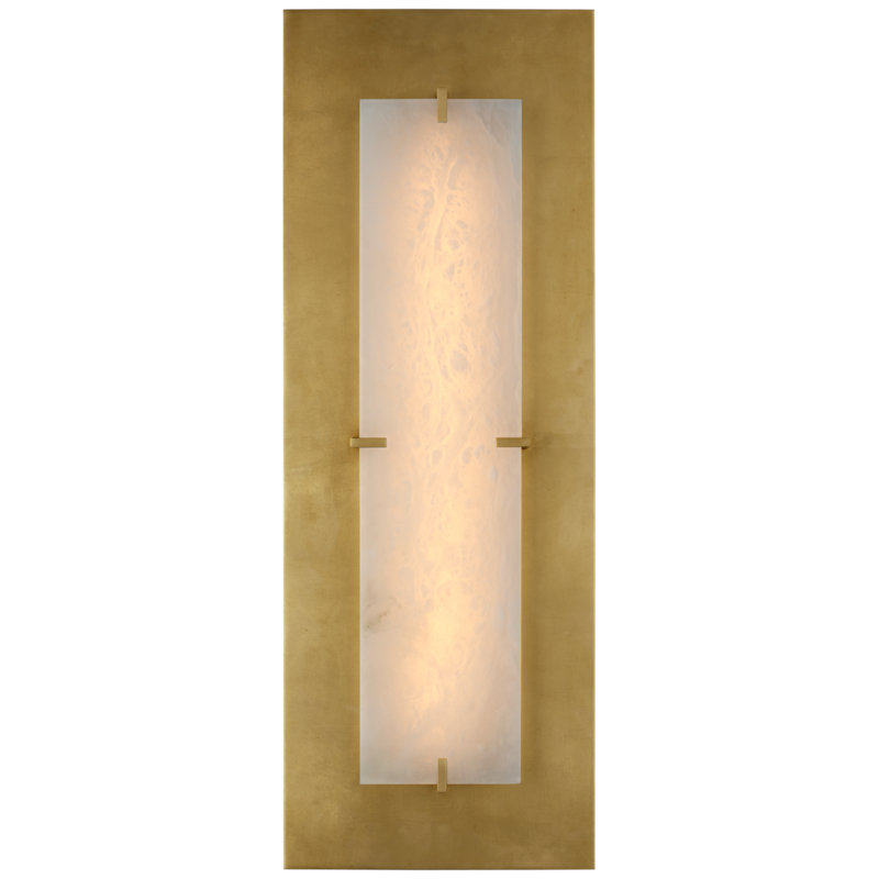 AERIN Dominica Large Rectangle Sconce, Gild/Alabaster
