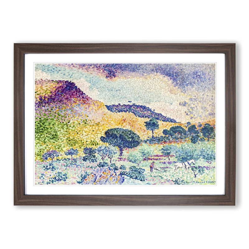 The Chain of the Moors by Henri-Edmond Cross - Picture Frame Painting, Walnut Framed, 27cm H x 36cm W x 2cm D