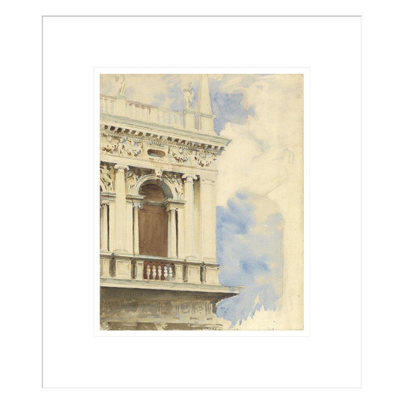 «The Library in Venice» par John Singer Sargent, impression giclée encadrée, H 15,82 po x l 13,75 po
