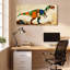 Ensemble de 1 tableau sur toile à motif de dinosaure géométrique-1541985195