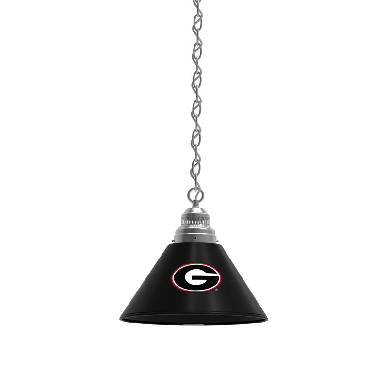 Luminaire suspendu conique à 1 lumière NCAA, Georgia Bulldogs, Chrome