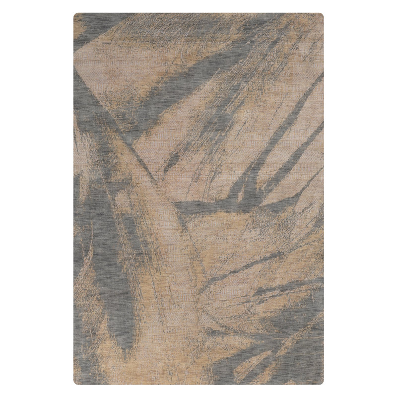 Hand Knotted Loom Wool Eco-Friendly Area Rugs  - Rectangle, Grey Color, Abstract Modern Design, High Pile Thick Handmade Anti Skid Area Rugs for Living Room, Bed Room