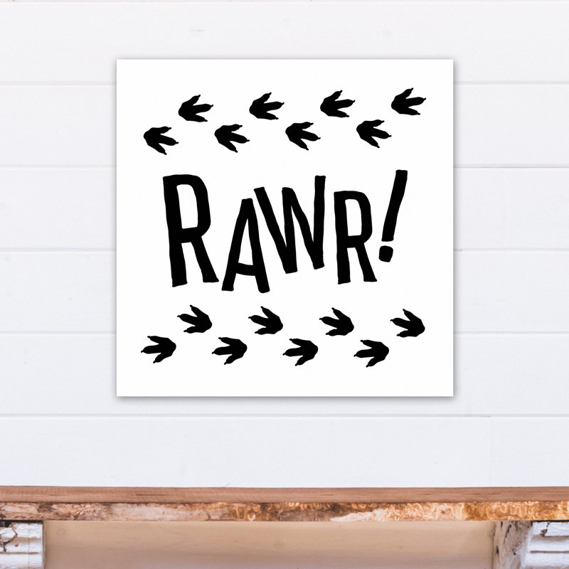 «Mallon Rawr Dinosaur Traces», art encadré, H 24 po x l 24 po x P 1,25 po, Toile tendue