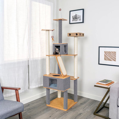 Ascentials by FurHaven Royal Suite Cat Tower (68”), Multi-Level Indoor Cat Tree