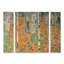 Ensemble de 3 panneaux muraux - Gustav Klimt «The Birch Wood», art mural sur toile pour le salon, la chambre à coucher ou le bureau 