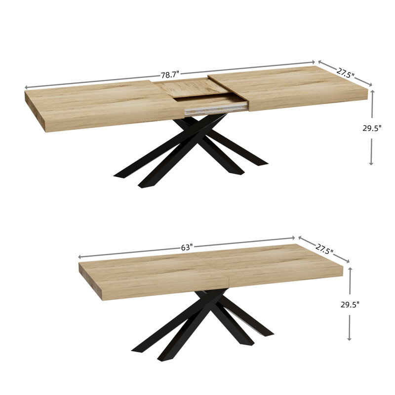Table de salle à manger à tréteaux Thanna