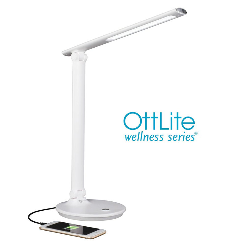 Lampe de bureau à DEL avec port de charge USB 2.1A OttLite Emerge