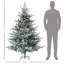 Arbre de Noël artificiel pin nordique avec pointes enneigées, base en métal pliable, assemblage facile, arbre de Noël à charnières pour les fêtes à la maison