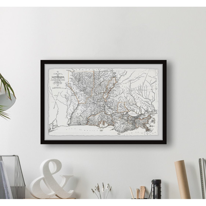 Louisiana State Outline - cadre photo, H 8 po x l 12 po x P 1,5 po