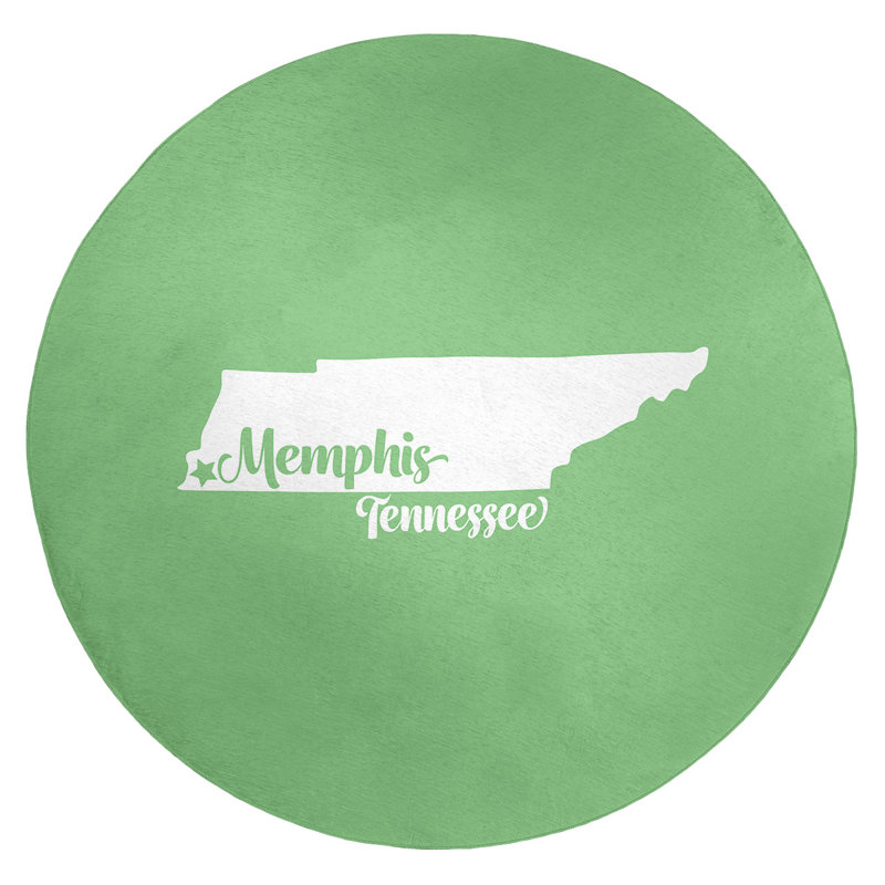 Tapis en poly-chenille memphis tennessee, Rond 5 pi