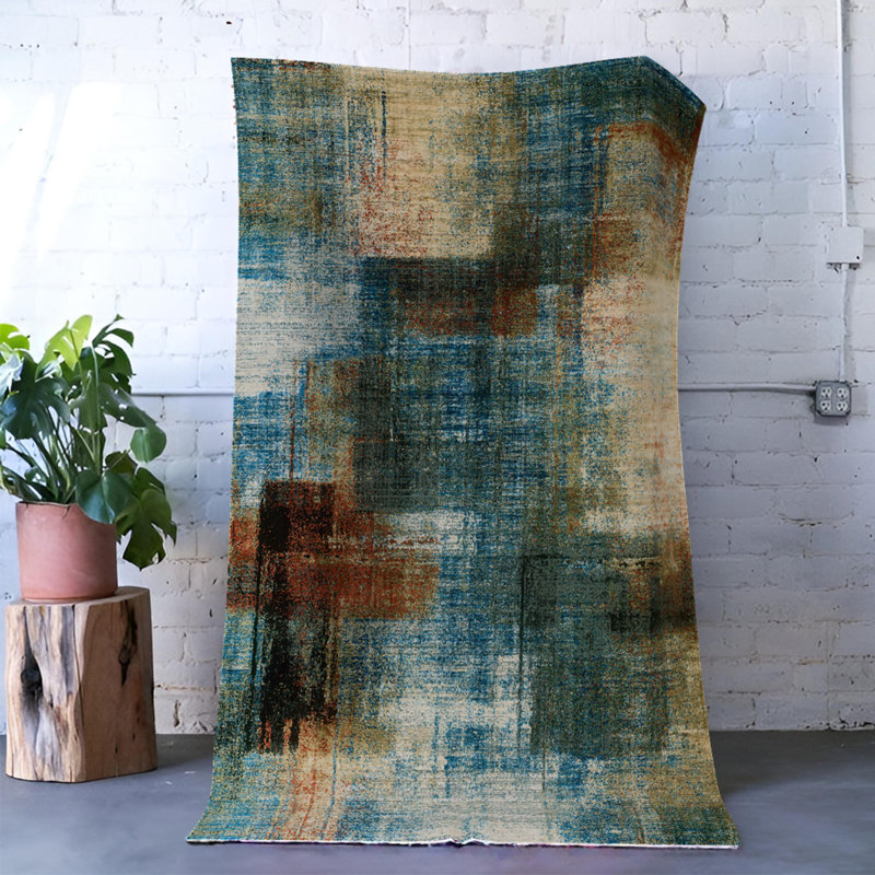 Tapis intérieur / extérieur Tymehia, Rectangle 4 pi x 6 pi 7 po