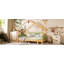 Lit simple en bois dans une cabane dans un arbre avec rails à coussin souple, pour enfants, adolescents, filles, garçons, vert