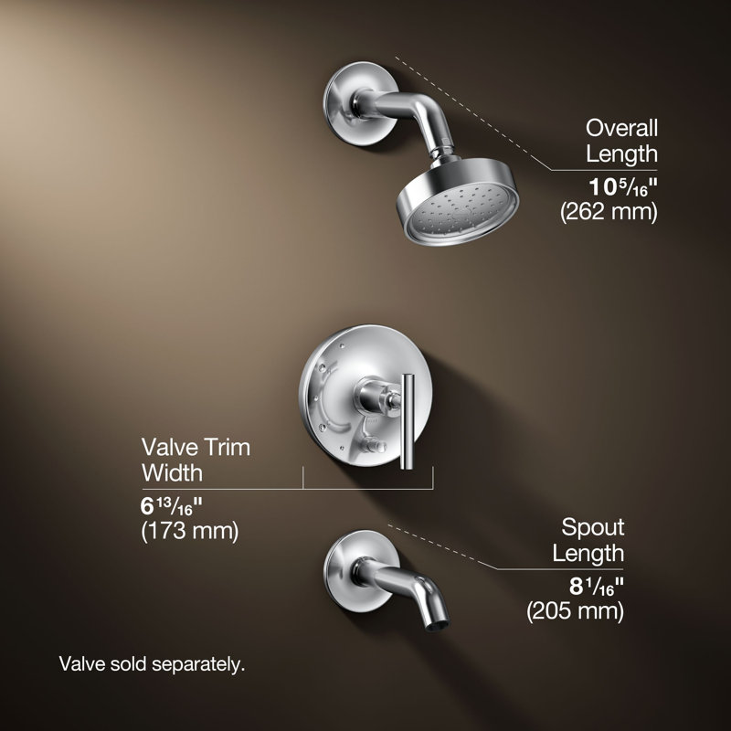 Purist® Tub and Shower Faucet, Polished Chrome, Lever