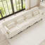 Canapé d'angle à compression, canapé moderne 4 places en chenille beige pour la maison