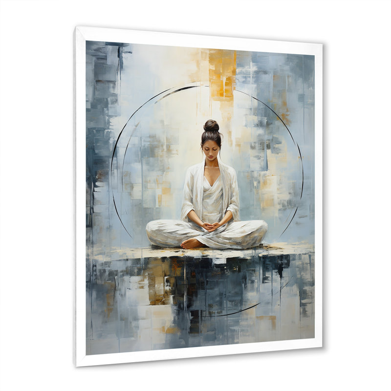 «Yoga Serene Zen Pastel III», reproduction d'art sur toile, Blanc, H 32 po x l 16 po x P 1 po