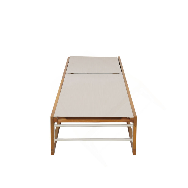 Chaise longue Mia (ensemble de 2), 1, Teck / beige