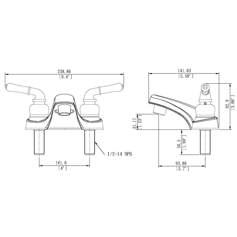 RV/Mobile Home Bathroom Faucet, Brushed Nickel