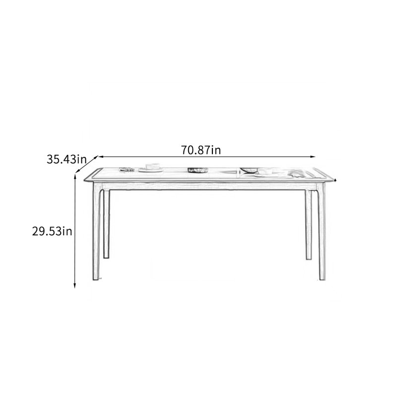 Durable Table with Spacious Underneath Space., 29.53"H x 70.87"L x 35.43"W