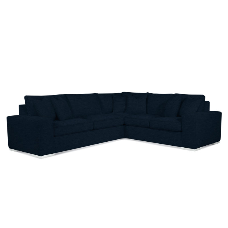 Memphis Sectional, Frost White, Right Hand Facing, Brown Geometric, 0456-33