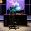 Lit double avec lit gigogne, bureau, éclairage DEL, noir et rouge, tête de lit motorisée, canapé-lit en bois gain de place avec coin jeux, lit simple à DEL, bureau intégré intelligent