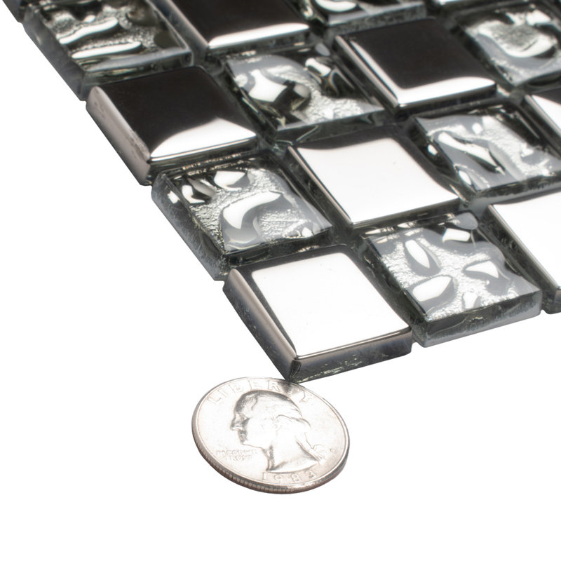 11.8" X 11.8" Polished Glass Mosaic Tile