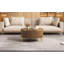 Table basse ronde moderne avec 2 grands tiroirs de rangement, 31,5 po