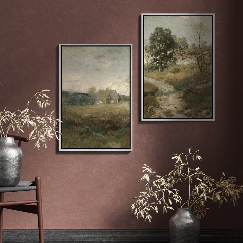 Art mural encadré rétro antique classique pour chambre à coucher, H 24 po x l 16 po, Blanc