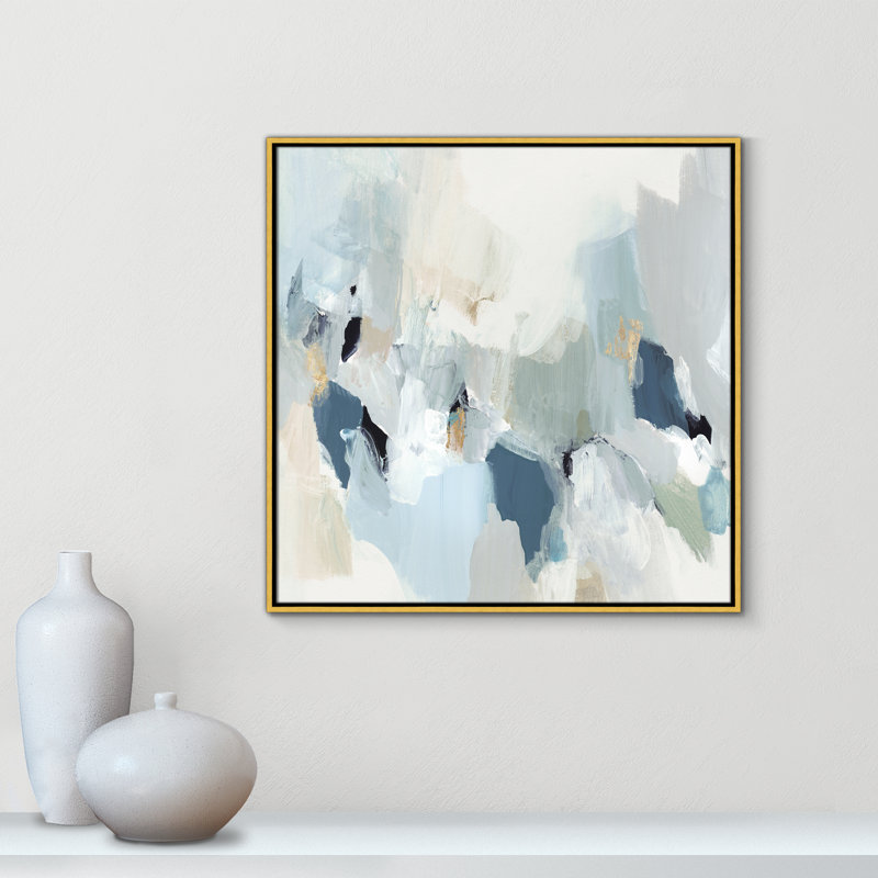 «Little Talks II» par Isabelle Z - reproduction d'art sur toile, Toile avec cadre flottant, H 41,5 po x l 41,5 po, Doré