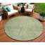 Tapis d'intérieur rond 8 po vert et ivoire rond lavable abstrait artichaut