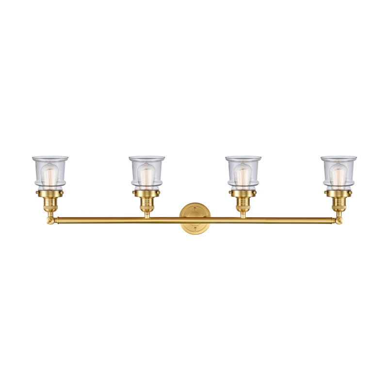 Alexandira 4 - Light Dimmable Vanity Light, 60 Watt Vintage Incandescent Bulb, Clear, Satin Gold