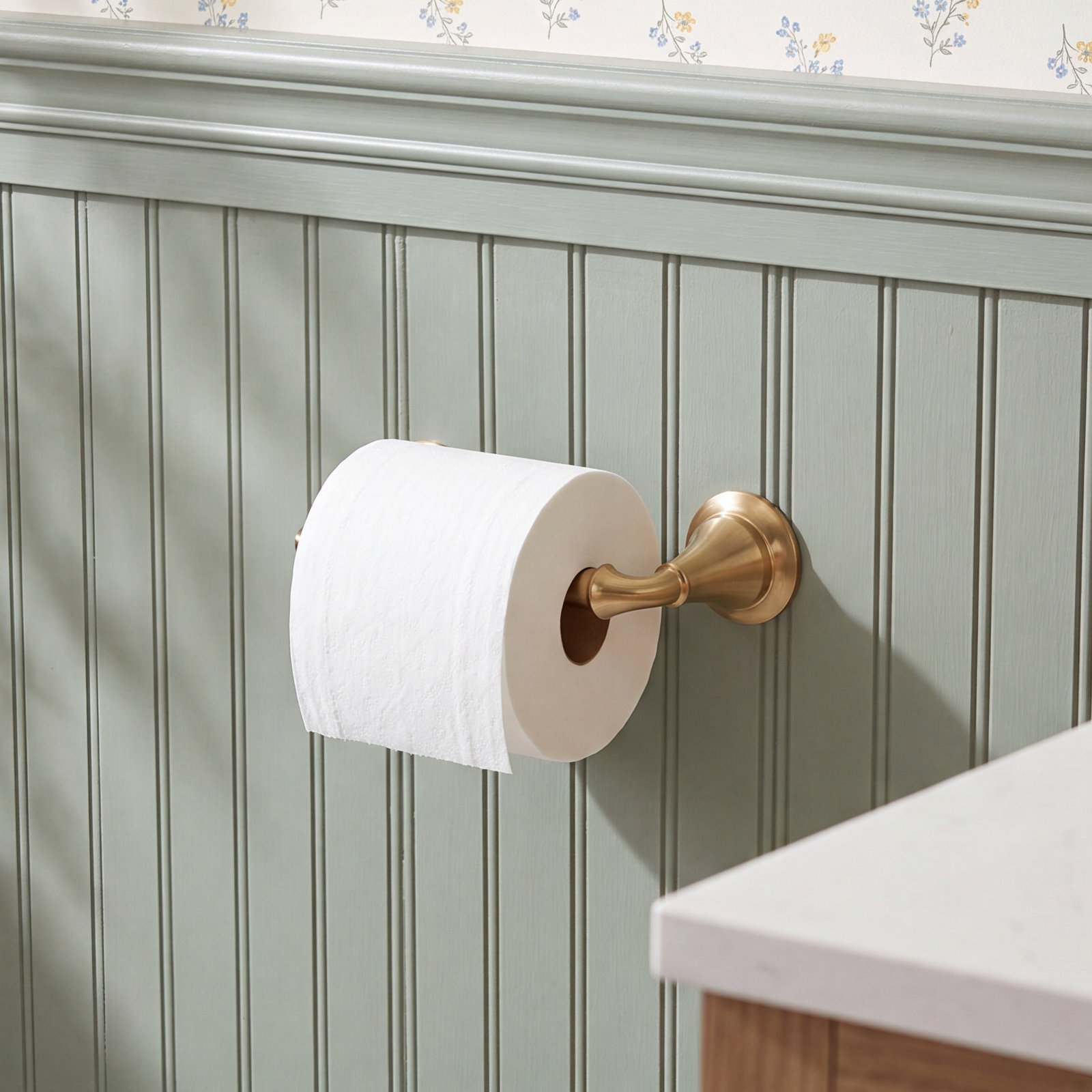 Linden™ Pivoting Toilet Paper Holder, Brilliance Champagne Bronze