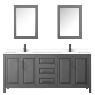 Ensemble de meuble-lavabo double 80 "avec miroir Daria