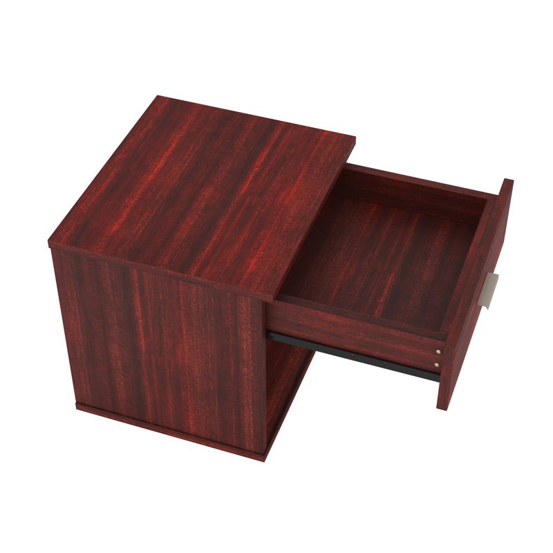 Novara Single Drawer Low Profile Nightstand, Cherry