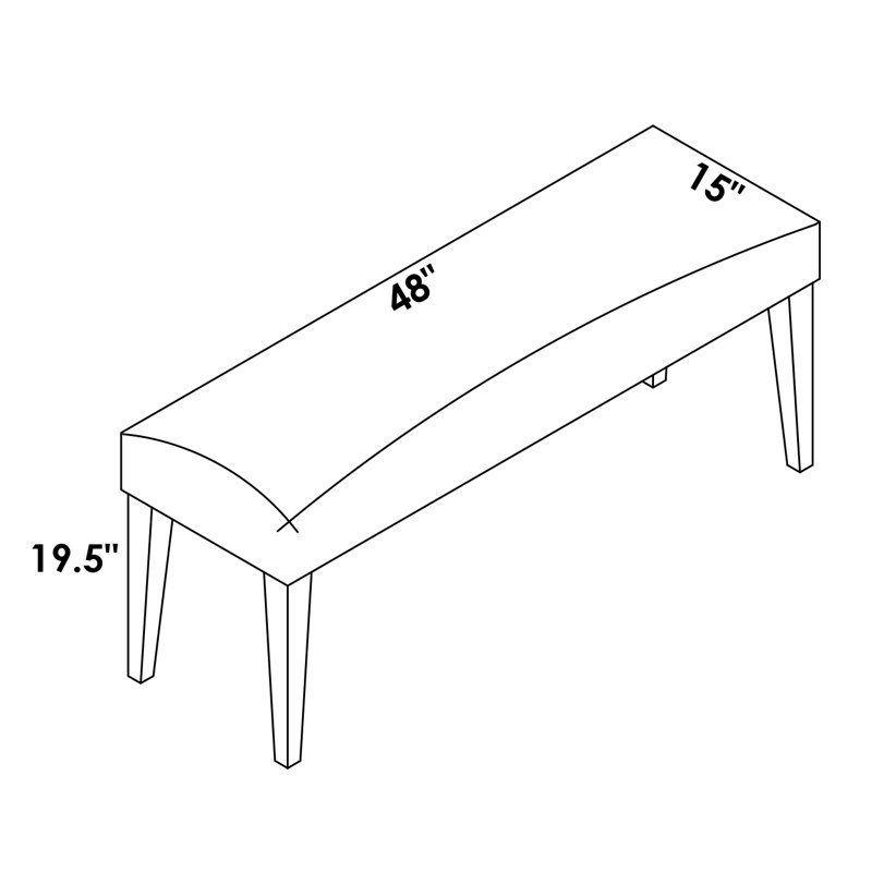 Wagenen Polyester Upholstered Bench